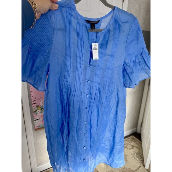 NWT Banana Republic Petite Small Sky Blue Dress - Picture 10 of 11